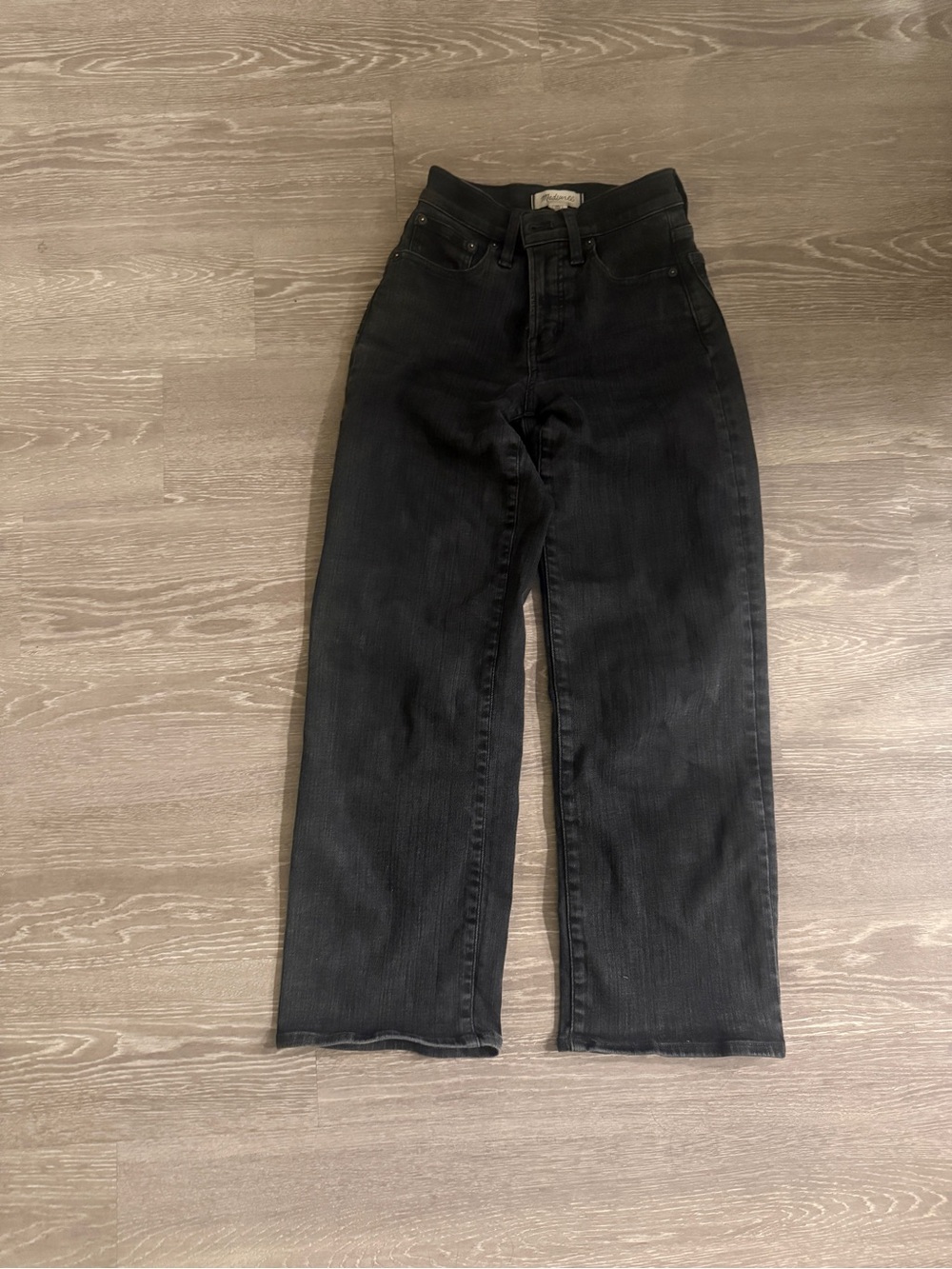 Madewell High-Waist Perfect Vinatge Wide-Leg Women's Jeans in Black Size 23P
